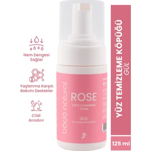 Bade Natural Gül Suyu Yüz Temizleme Köpüğü %100 Doğal ve Vegan 125 ml