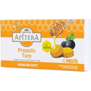 Doğal Bal, Turp, Kurkumin, C Vitamini ve Propolis Içeren Takviye Edici 16’lı Boğaz Pastili