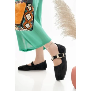 Kadın Babet Siyah Hafif Rahat Şık Iş Ofis Günlük Ayakkabı