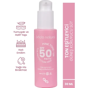 Bade Natural Güneş Koruyucu Süt 50 SPF Tüm Cilt Tipleri İçin 30 ml