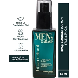 Bade Natural Men's Garage Tıraş Sonrası Losyon Ferahlatıcı ve Yatıştırıcı 50 ml