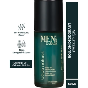 Bade Natural Men's Garage Roll On Deodorant Ferahlatıcı ve Ter Kokusunu Önleyici 50 ml