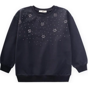 Taş Detaylı Sweatshirt 4-12 Yaş Antrasit