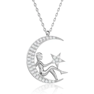 İndigo Takı Ay Perisi Gümüş Kolye