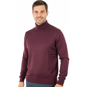 Erkek Kışlık Düz Renk Rahat Kesim Tam Balıkçı Yaka Ince Yünlü Kazak