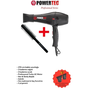 Tr-701 Profesyonel Fön Makinesi + Profesyonel Berber Fön Fırçası