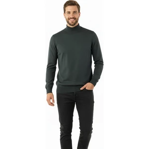 Erkek Kazak Balıkçı Yaka Yün Tarzı Dokuma Klasik Model Tam Kalıp