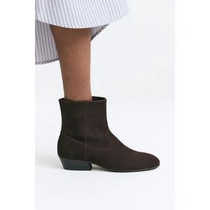 Bot 2512 - Dikiş Detaylı Acı Kahve Süet Kadın Bot