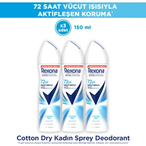 Üstün Koruma Kadın Sprey Deodorant Cotton Dry 150 ml x3