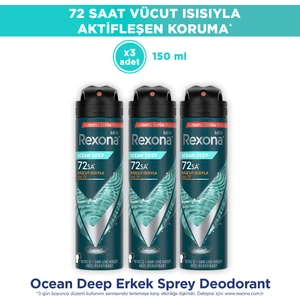 Men Erkek Sprey Deodorant Ocean Deep 150 ml x3
