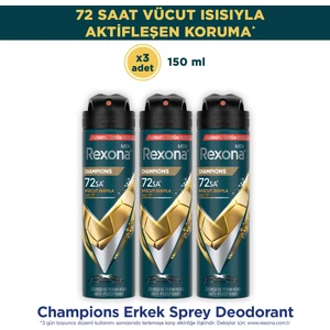 Men Erkek Sprey Deodorant Champions 150 ml x3