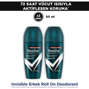 Men Üstün Koruma Erkek Roll On Deodorant Invisible 50 ml x2