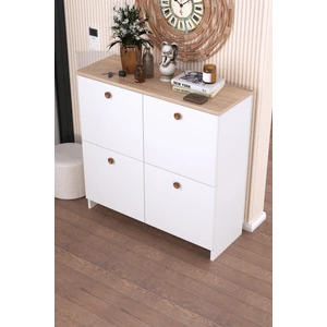 4 Kapaklı Çok Amaçlı Dolap - Küp Ayakkabı Dolabı