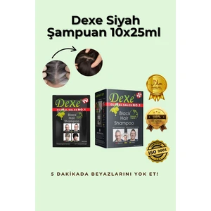 Siyah Şampuan Şaset 10x25ml | 5 Dakikada Kalıcı Saç Boyası (Tek Kullanımlık 10’lu)