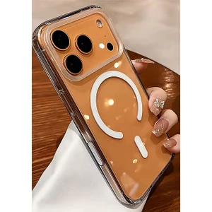 iPhone 17 Pro Max Magsafe Kılıf Wireless Kablosuz Şarj Destekli Kamera Korumalı Şeffaf Darbe Emici