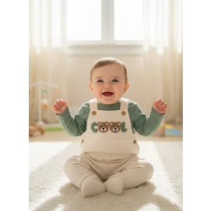 Laura Baby Erkek Bebek Waffle Kumaş Tulum