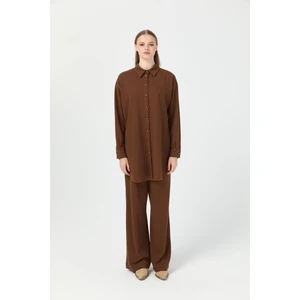 Relaxed Fit Pantolonlu Takım  Kahve