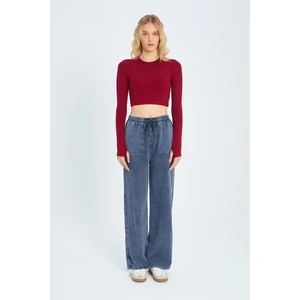 4572 Kadın Parça Boya Palazzo Pantolon Antrasit