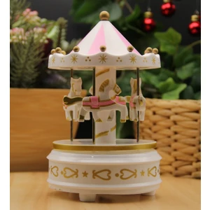 Hediye Biziz Nostaljik El Yapımı Atlı Karınca Müzik Kutusu Büyük Boy Pembe