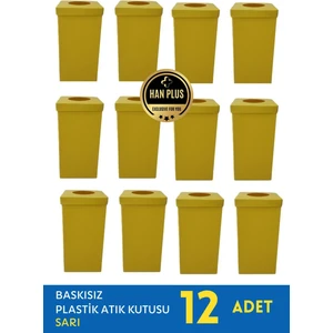 Han Plus Sıfır Atık Kutusu – Baskısız Geri Dönüşüm Kutusu (Sarı) 12 Adet