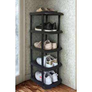 Plastik Tekli 5 Katlı Ayakkabılık Siyah