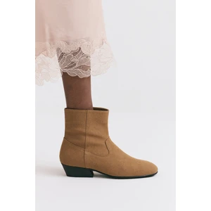 Bot 2512 - Dikiş Detaylı Taba Süet Kadın Bot