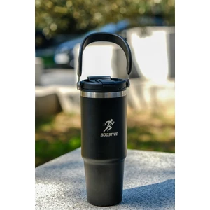 Boostive Siyah Paslanmaz Çelik Matara – 890 Ml, Taşıma Kulplu, Outdoor & Spor