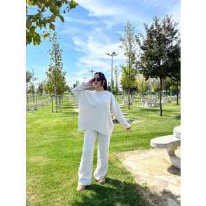 Bisiklet Yaka Oversize Triko Takım