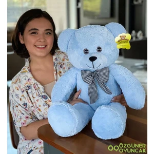 Harika Peluş Fabrikası  80 - 90 cm Rengarenk Papyonlu Ayıcık (%100 Yerli)