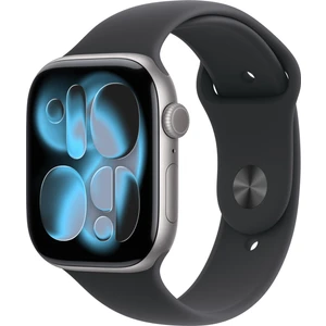 Watch Series 11 Gps, 42 mm uzay grisi Alüminyum kasa ve Siyah Spor kordon - S/m