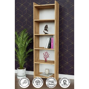 Hediyeler Kapında 5 Raflı Beyaz Kitaplık Ofis Evrak Çok Amaçlı Kitaplığı Ahşap