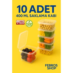 400ML 10 Adet Kendinden Kapaklı Difriz Mikrodalga Derin Dondurucu Buzluk Düzenleyici Saklama Kabı