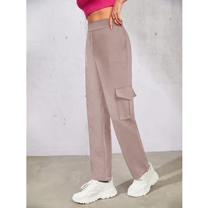 Kadın Camel Beli Lastikli Düz Paça Kargo Pantolon
