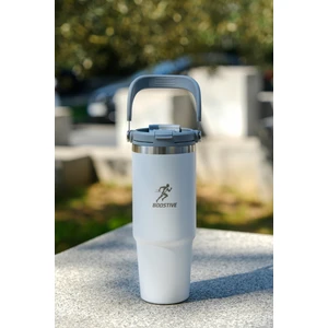 Boostive Beyaz Paslanmaz Çelik Matara -890 Ml, Taşıma Kulplu, Outdoor & Spor