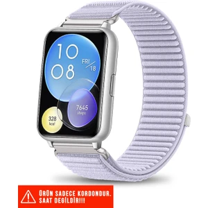 Huawei Watch Fit 2 Uyumlu Hasır Örgü Spor Cırtlı Pratik Naylon Kordon 20MM