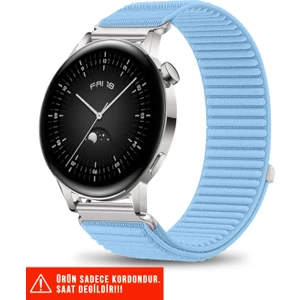 Huawei Watch Gt / Gt2 / Gt3 Elegant 42MM Uyumlu Hasır Örgü Spor Cırtlı Naylon Kordon 20MM