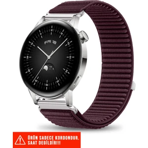 Huawei Watch Gt / Gt2 / Gt3 Elegant 42MM Uyumlu Hasır Örgü Spor Cırtlı Naylon Kordon 20MM