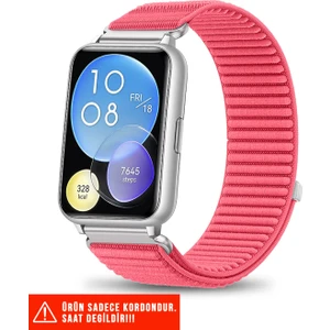 Huawei Watch Fit 2 Uyumlu Hasır Örgü Spor Cırtlı Pratik Naylon Kordon 20MM