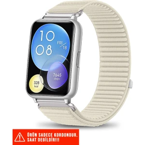 Huawei Watch Fit 2 Uyumlu Hasır Örgü Spor Cırtlı Pratik Naylon Kordon 20MM