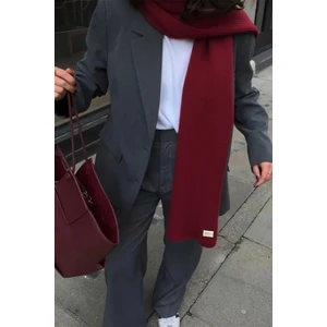 Cherry Triko Örgü Atkı Şal Omuz Şalı