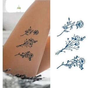 1 Ay Kalıcı Çiçek Desenli Kol ve Vücut Için Geçici Dövme