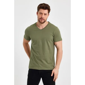 Erkek Pamuklu Kısa Kollu V Yaka T-Shirt