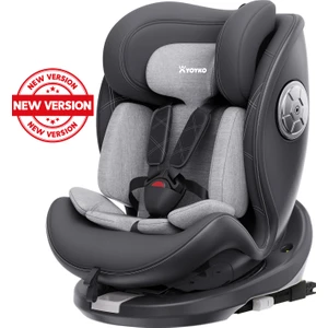 Ultimate 360 ° Dönebilir Yatabilir 0-36 Kg Deri Oto Koltuğu ISOFIX/SIP/LATCH Gri