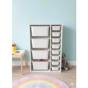 12 Çekmeceli Çok Amaçlı Oyuncak Dolabı ve Saklama Ünitesi – Çocuk Odası Düzenleyici Etiket Hediyeli