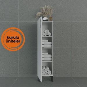 Volans-AL 30 cm Çok Amaçlı Ayaklı Dolap Parlak Beyaz MDF Lam Sol Menteşe