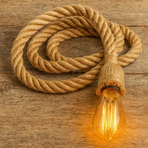 Jüt Halat Sarkıt Avize 20 mm Kablo Duy (12 ADET)