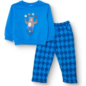 Hellobaby Erkek Bebek Circus Eşofman Takımı Şardonlu Bisiklet Yaka Uzun Kol Duble Paça