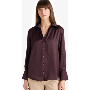 Regular Fit Saten Uzun Kollu Gömlek G1920AX25AU