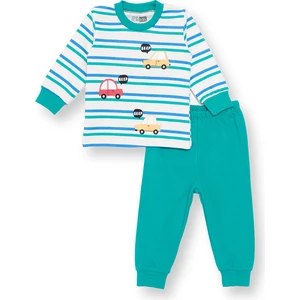 Hellobaby Erkek Bebek Pijama Takım Bisiklet Yaka Uzun Kol Ribanalı Paça