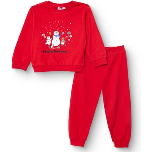 Hellobaby Erkek Bebek New Year Eşofman Takımı Bisiklet Yaka Uzun Kol Lastikli Paça